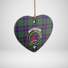 Clan Armstrong Modern Tartan Crest Heart Ceramic Ornament VG50 Armstrong Modern Tartan Tartan Christmas   