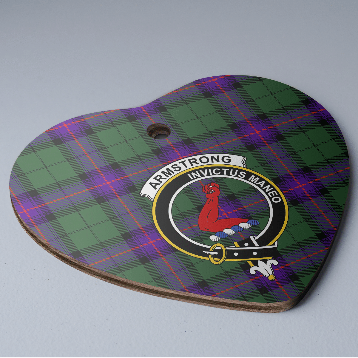 Clan Armstrong Modern Tartan Crest Heart Ceramic Ornament VG50 Armstrong Modern Tartan Tartan Christmas   