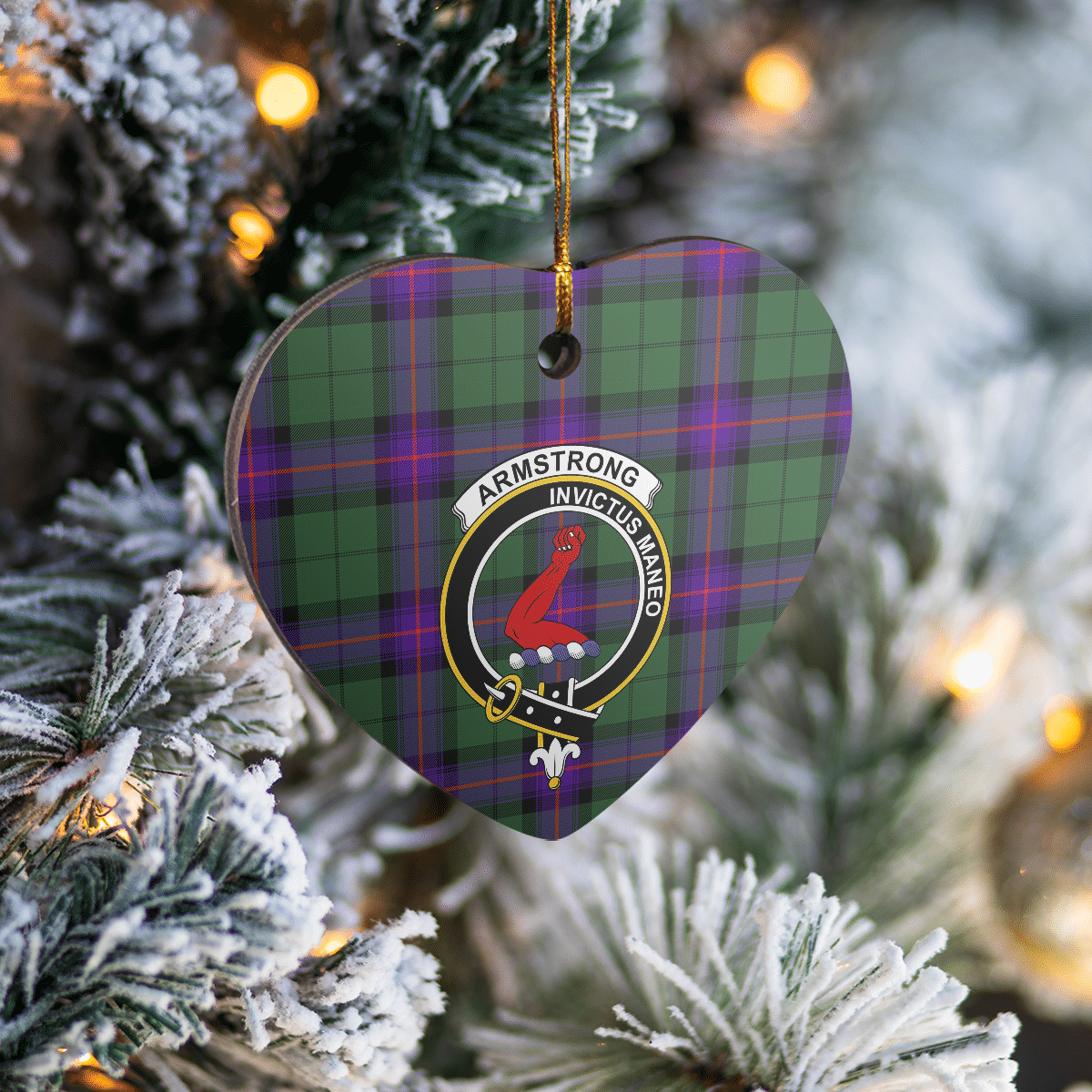 Clan Armstrong Modern Tartan Crest Heart Ceramic Ornament VG50 Armstrong Modern Tartan Tartan Christmas   
