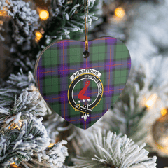 Clan Armstrong Modern Tartan Crest Heart Ceramic Ornament VG50 Armstrong Modern Tartan Tartan Christmas   