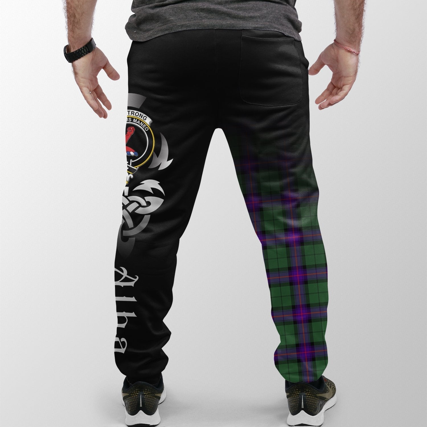 Clan Armstrong Modern Tartan Crest Jogger Sweatpants  Alba Celtic Style OQ68 Clan Armstrong Tartan Today   