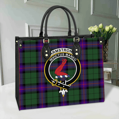 Clan Armstrong Modern Tartan Crest Leather Bag BQ69 Clan Armstrong Tartan Today   