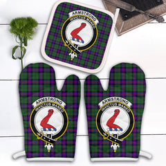 Clan Armstrong Modern Tartan Crest Oven Mitt And Pot Holder (2 Oven Mitts + 1 Pot Holder) WU54 Clan Armstrong Tartan Today   