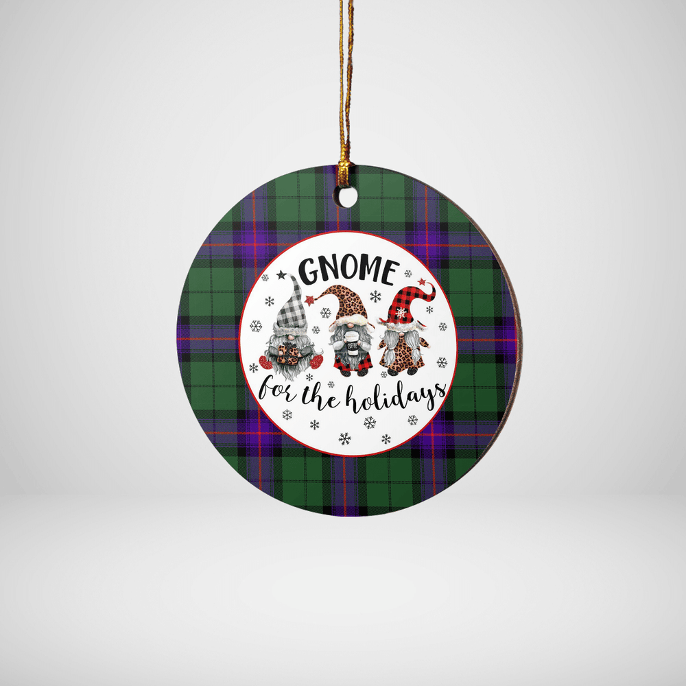 Clan Armstrong Modern Tartan Gnome Round Ceramic Ornament FA59 Armstrong Modern Tartan Tartan Christmas   