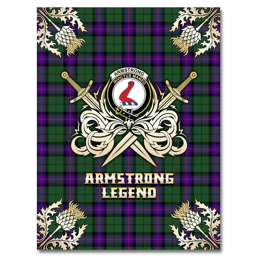 Clan Armstrong Modern Tartan Gold Courage Symbol Blanket SL98 Clan Armstrong Tartan Today   