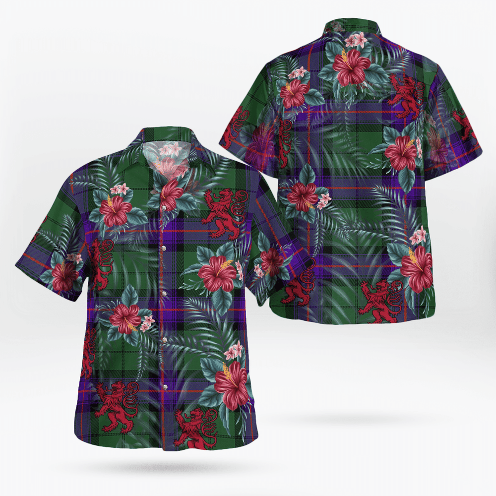 Clan Armstrong Modern Tartan Scottish Lion Hawaiian Shirt QJ42 Armstrong Modern Tartan Tartan Hawaii Shirt   