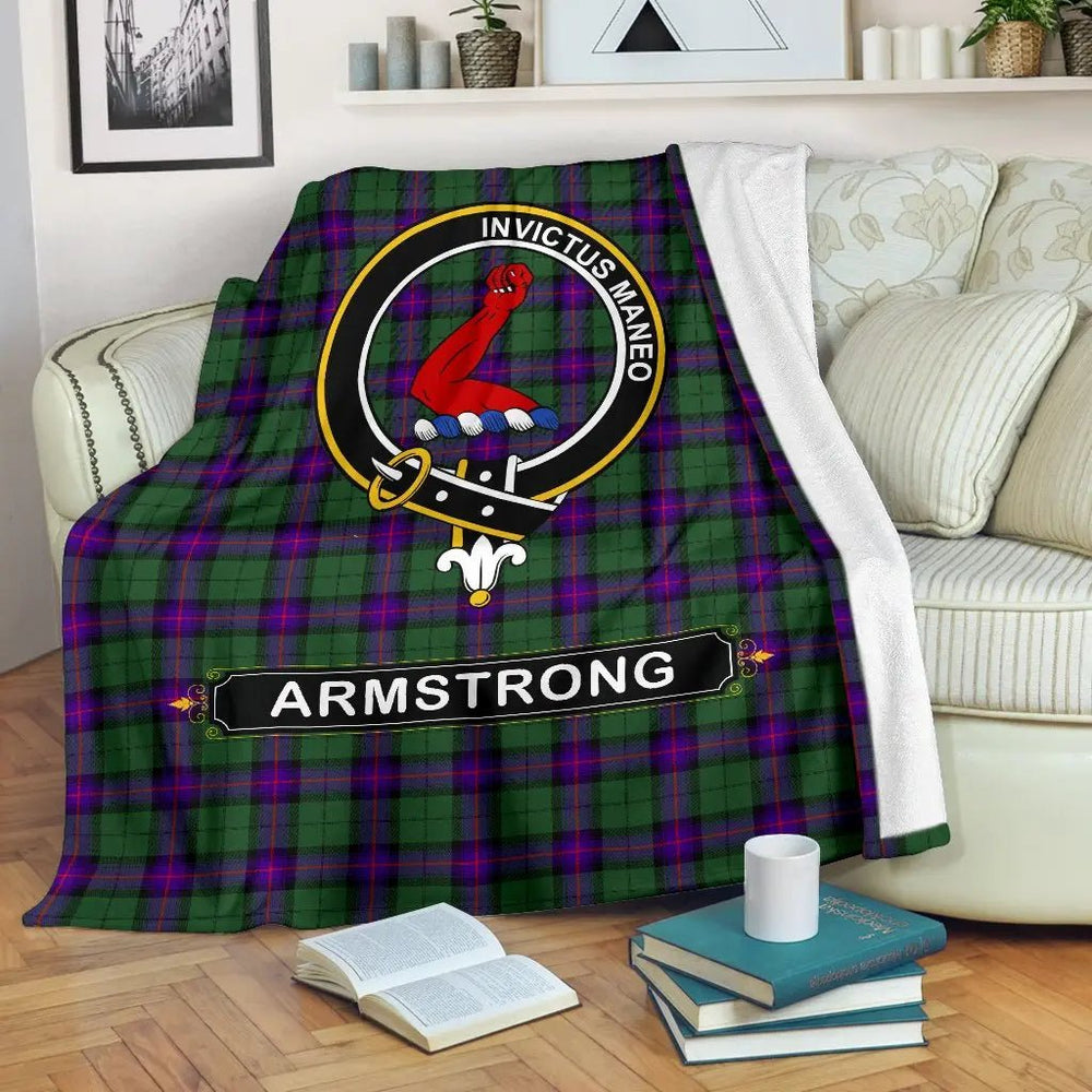 Clan Armstrong Tartan Crest Blanket 3 Sizes EW53 Clan Armstrong Tartan Today   