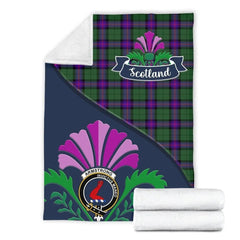Clan Armstrong Tartan Crest Premium Blanket Thistle Style DC10 Clan Armstrong Tartan Today   