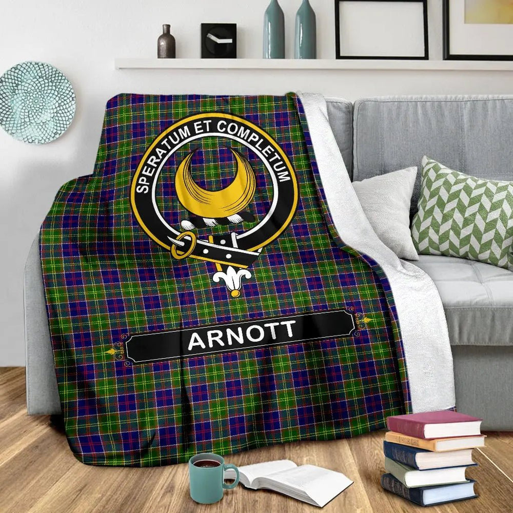 Clan Arnott Family Tartan Crest Blanket 3 Sizes EH17 Clan Arnott Tartan Today   