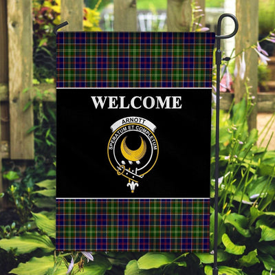 Clan Arnott Tartan Crest Black Garden Flag