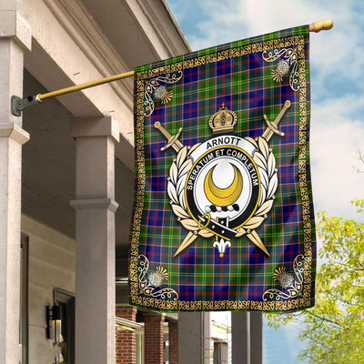 Clan Arnott Tartan Crest Garden Flag - Celtic Thistle