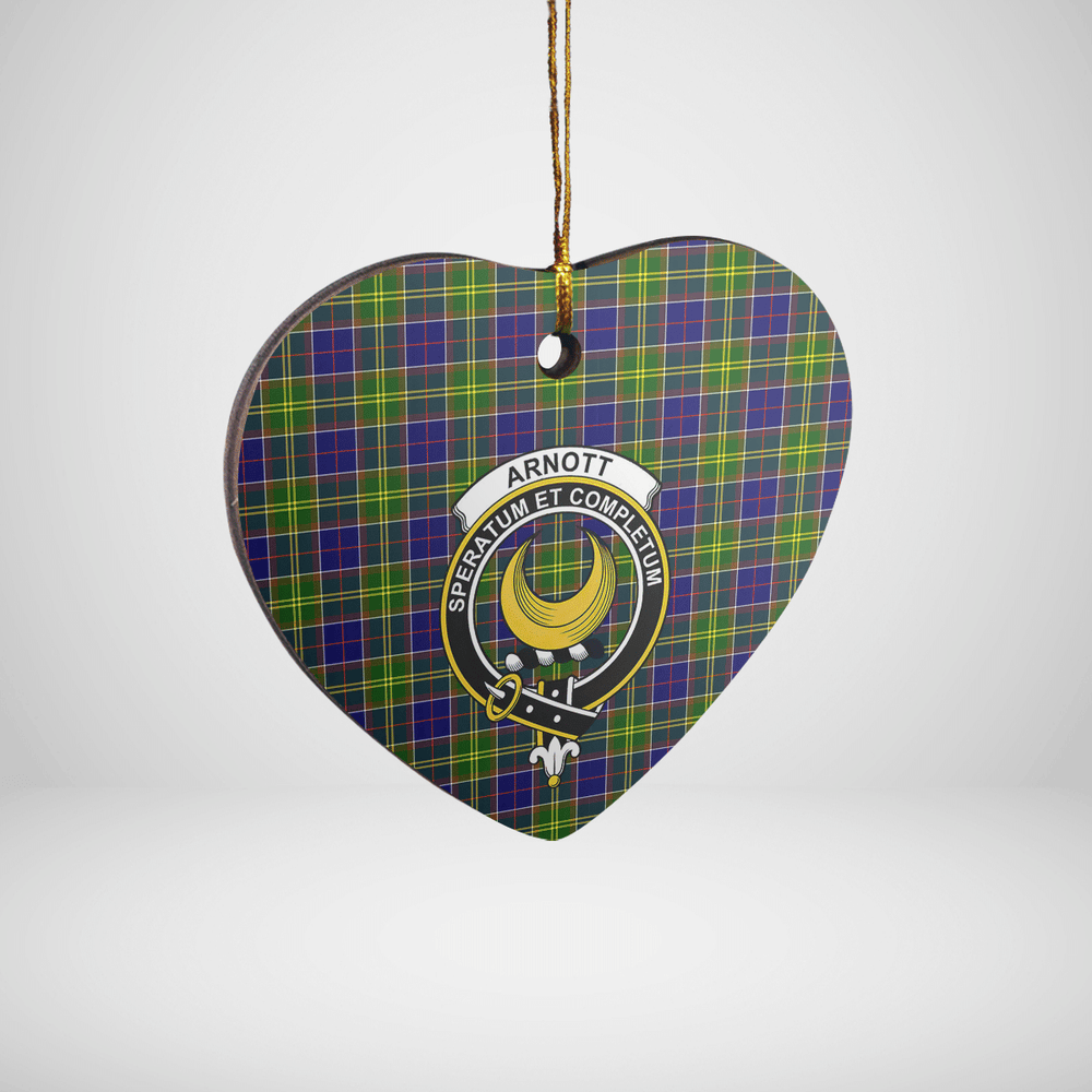 Clan Arnott Tartan Crest Heart Ceramic Ornament DZ29 Arnott Tartan Tartan Christmas   
