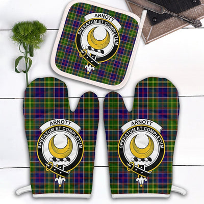 Clan Arnott Tartan Crest Oven Mitt And Pot Holder (2 Oven Mitts + 1 Pot Holder)
