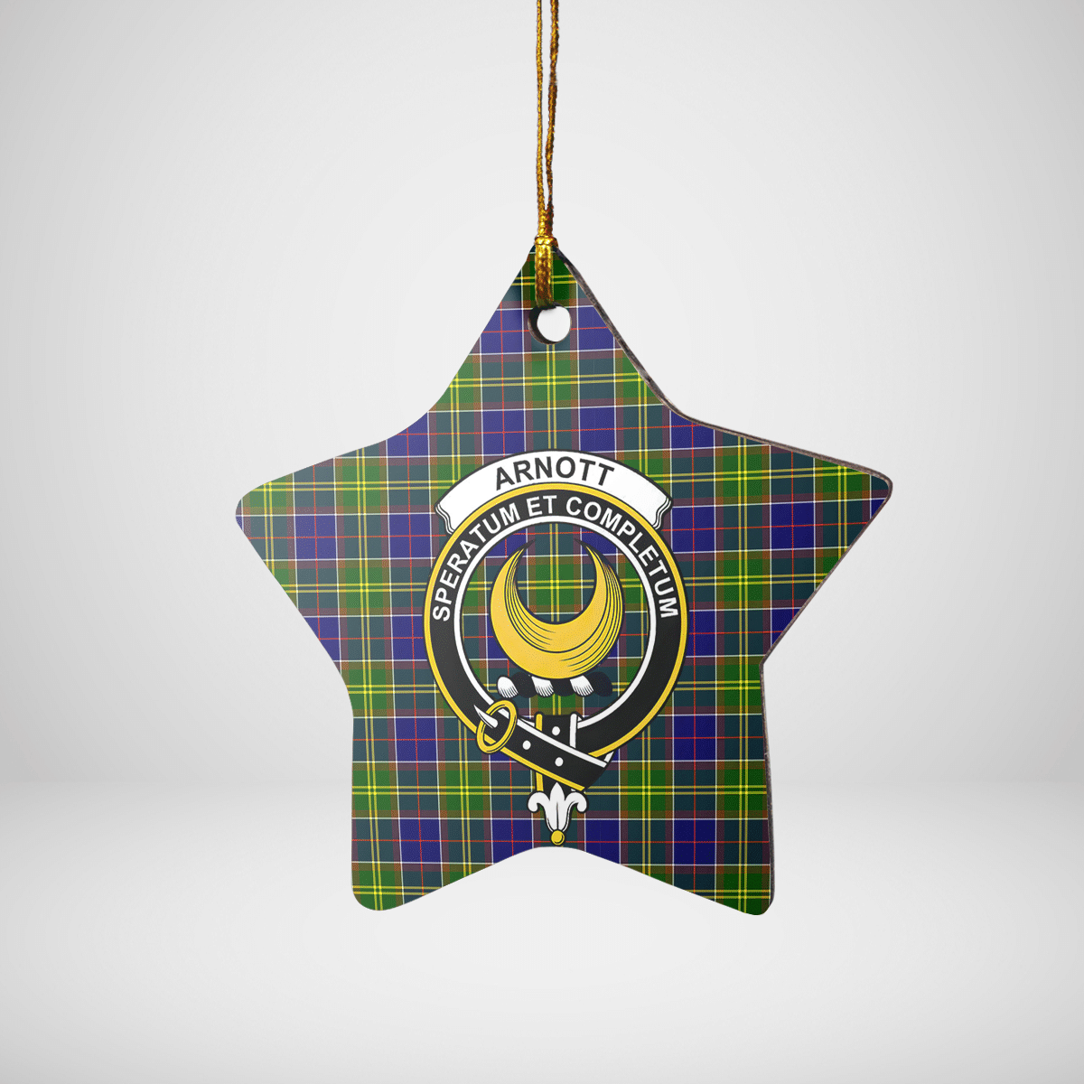 Clan Arnott Tartan Crest Star Ceramic Ornament NT25 Arnott Tartan Tartan Christmas   