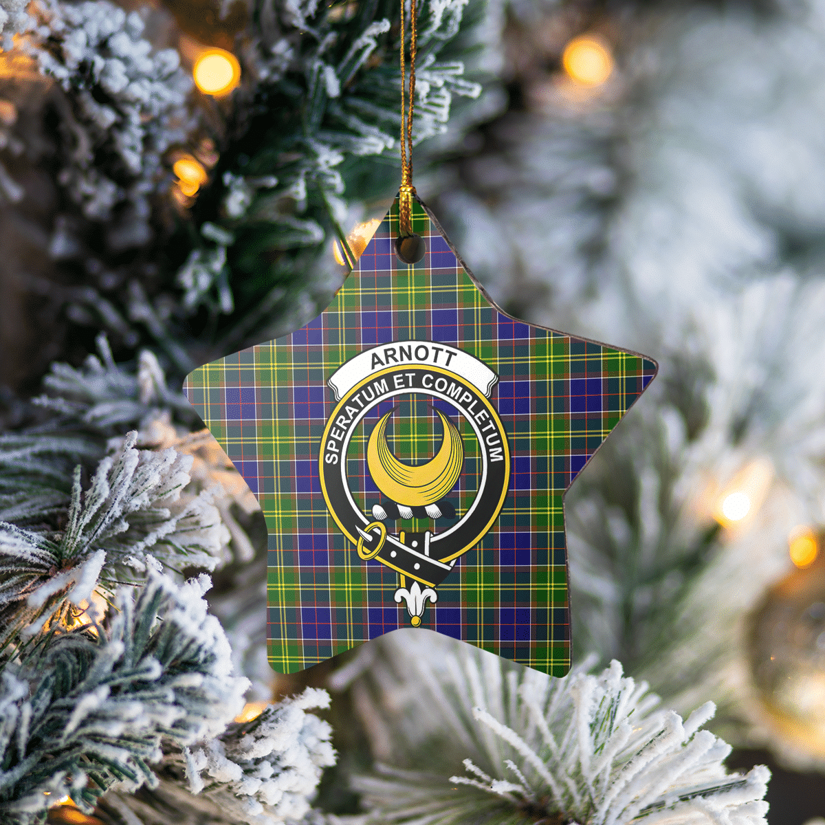 Clan Arnott Tartan Crest Star Ceramic Ornament NT25 Arnott Tartan Tartan Christmas   