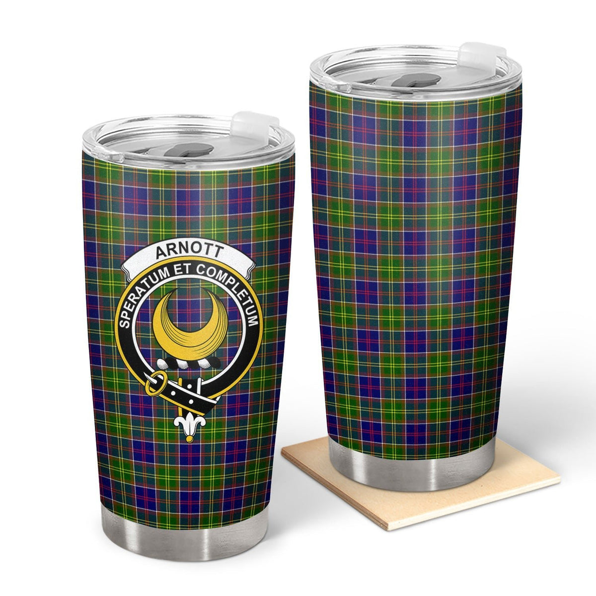 Clan Arnott Tartan Crest Tumbler JM73 Clan Arnott Tartan Today   