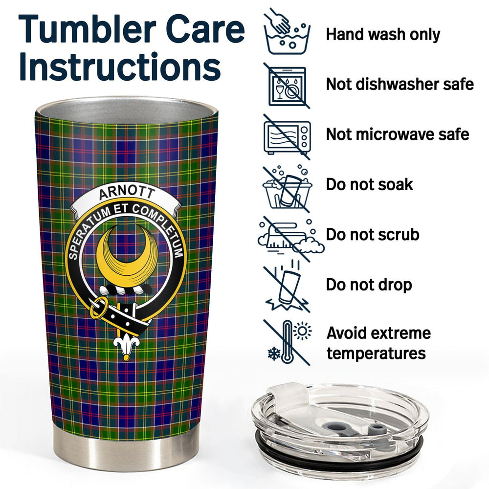 Clan Arnott Tartan Crest Tumbler JM73 Clan Arnott Tartan Today   