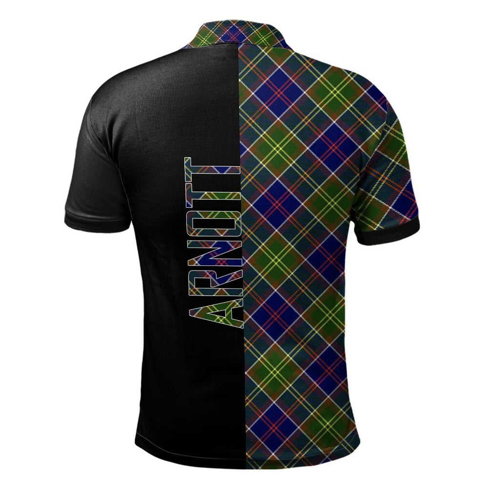 Clan Arnott Tartan Polo Shirt Half of Me - Cross Style NU53 Arnott Tartan Tartan Polo   