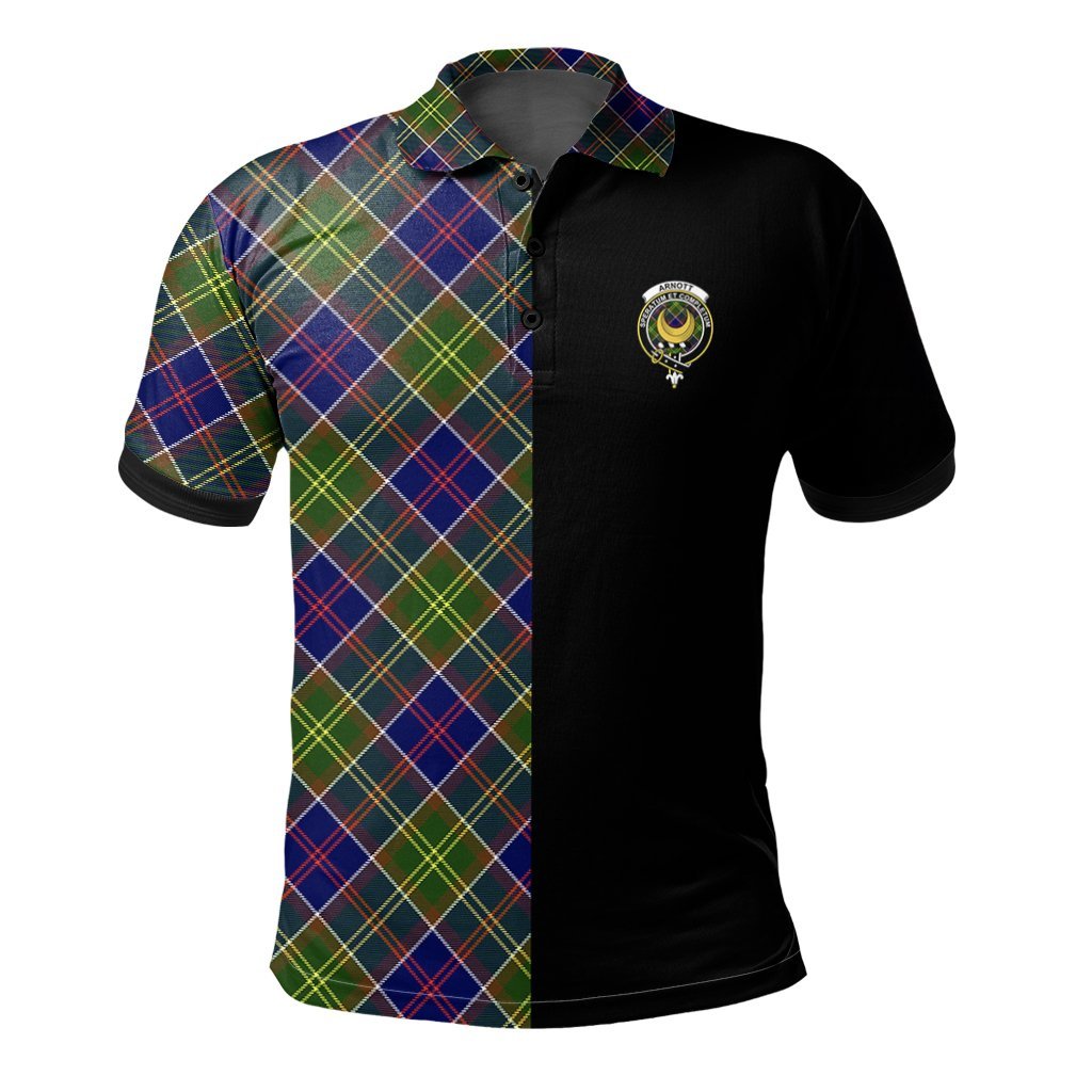 Clan Arnott Tartan Polo Shirt Half of Me - Cross Style NU53 Arnott Tartan Tartan Polo   