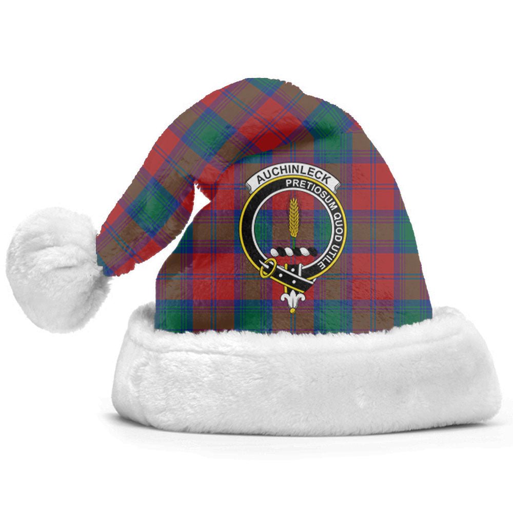 Clan Auchinleck Tartan Crest Christmas Santa Hat SI50 Auchinleck Tartan Tartan Santa Hat   