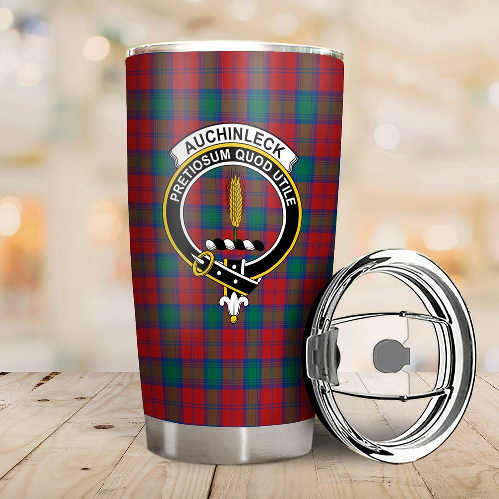 Clan Auchinleck Tartan Crest Tumbler JK11 Clan Auchinleck Tartan Today   