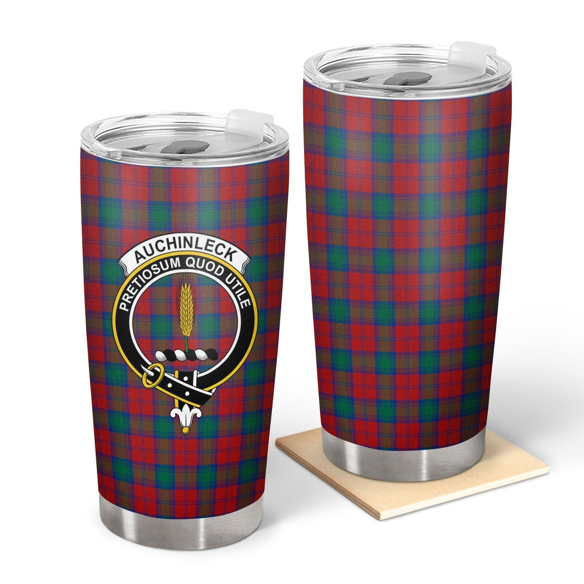 Clan Auchinleck Tartan Crest Tumbler JK11 Clan Auchinleck Tartan Today   