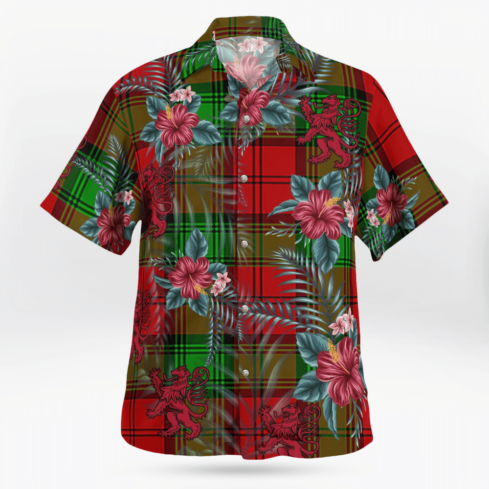 Clan Auchinleck Tartan Scottish Lion Hawaiian Shirt OS29 Auchinleck Tartan Tartan Hawaii Shirt   