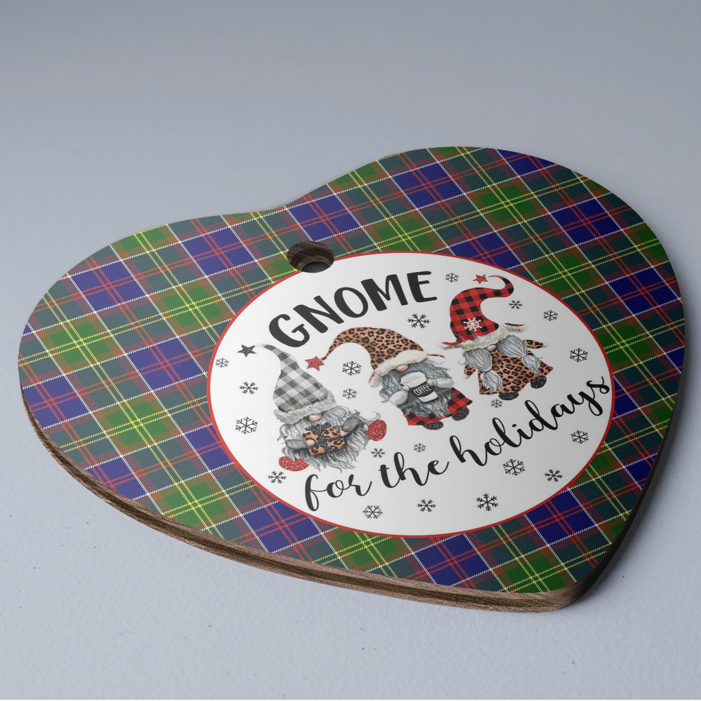 Clan Ayrshire District Tartan Gnome Heart Ceramic Ornament RH76 Ayrshire District Tartan Gnome Tartan Christmas   