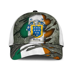 Clan Bailey Coat Of Arms - Irish Family Crest Classic Cap QU58 Bailey Coat Of Arms Irish Cap   
