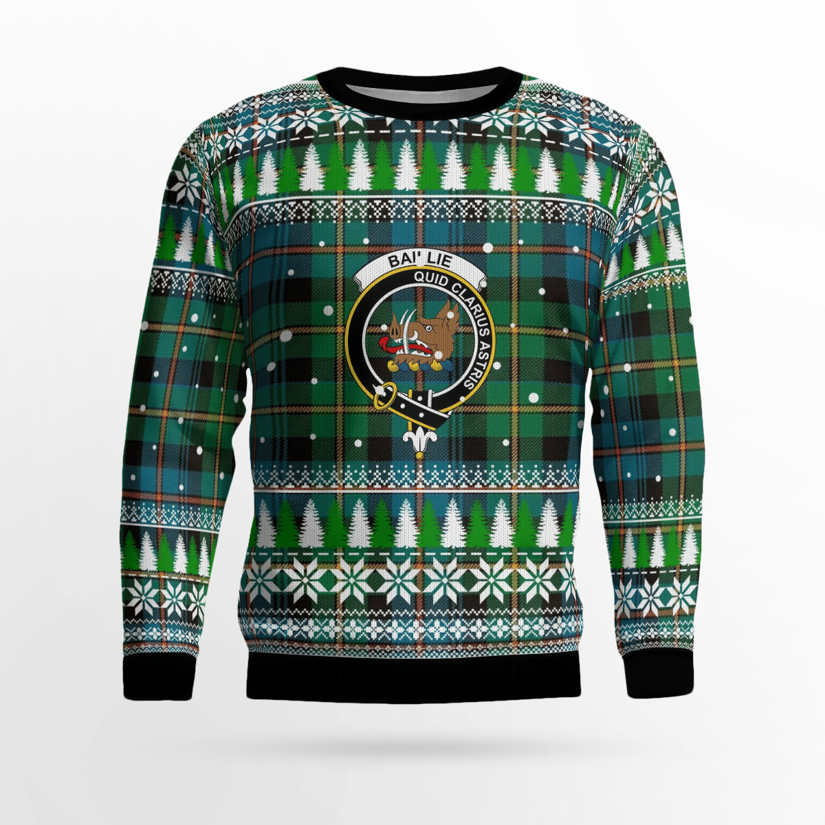 Clan Baillie Ancient Crest Tartan Christmas Ugly Sweater XZ65 Baillie Ancient Crest Tartan Tartan Ugly Sweater   