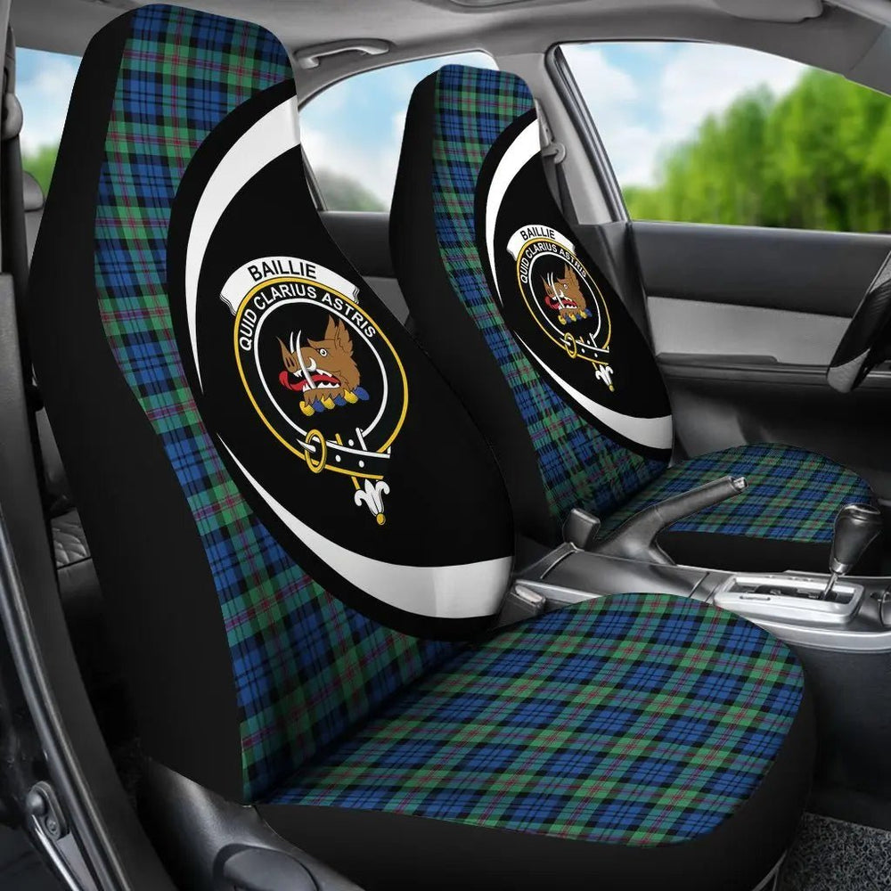 Clan Baillie Ancient Tartan Crest Circle Style Car Seat Cover RM60 Clan Baillie Tartan Today   