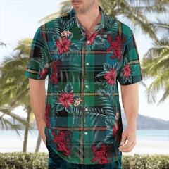 Clan Baillie Ancient Tartan Scottish Lion Hawaiian Shirt GV77 Baillie Ancient Tartan Tartan Hawaii Shirt   