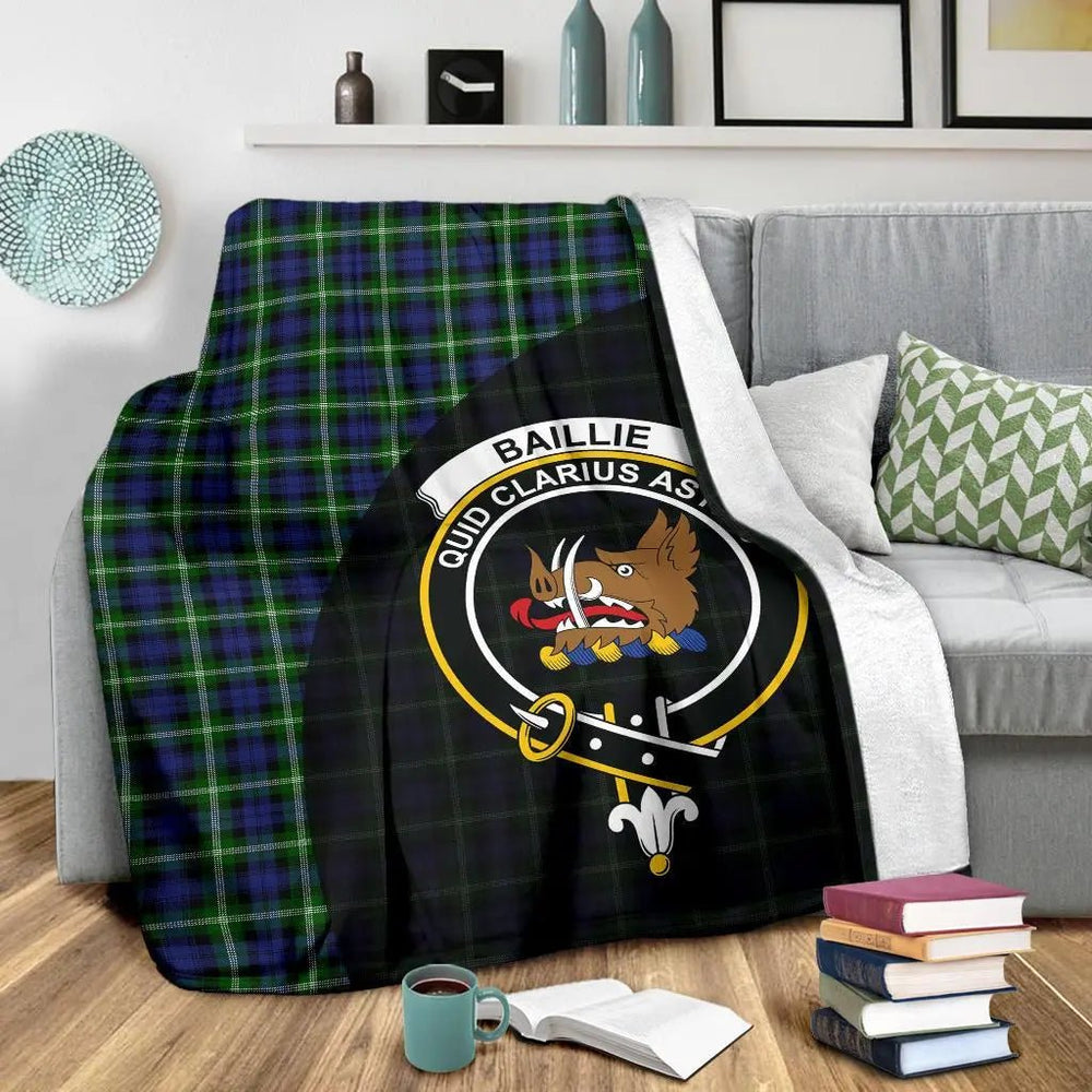 Clan Baillie Modern Tartan Crest Blanket 3 Sizes RC98 Clan Baillie Tartan Today   