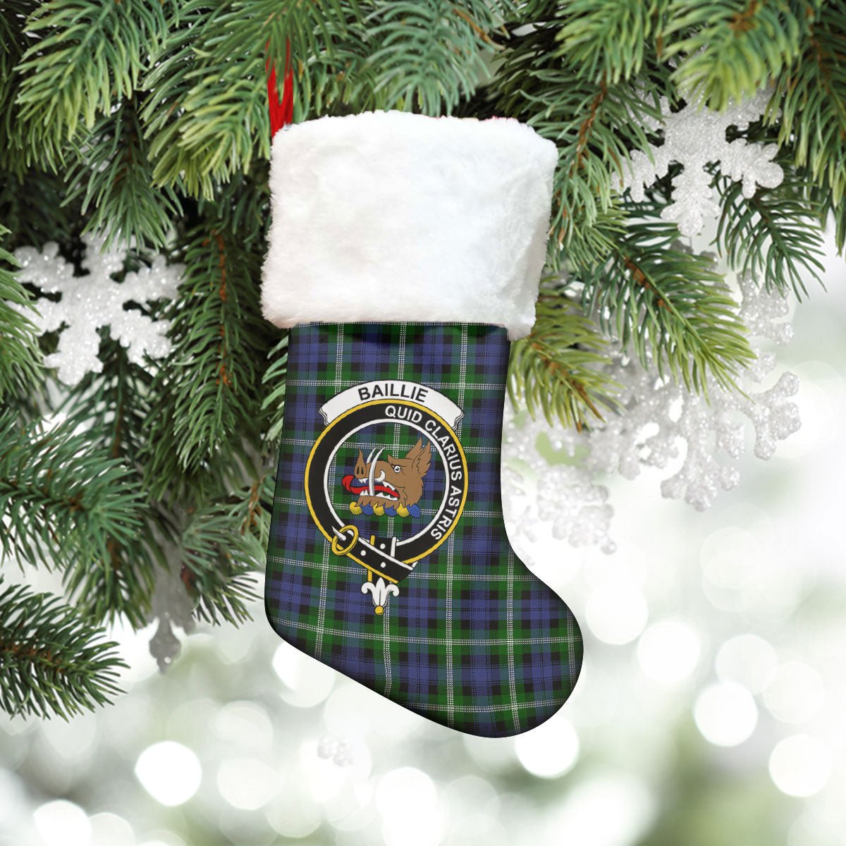 Clan Baillie Modern Tartan Crest Christmas Stocking YV88 Baillie Modern Tartan Tartan Stocking   