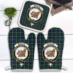 Clan Baillie Modern Tartan Crest Oven Mitt And Pot Holder (2 Oven Mitts + 1 Pot Holder) AI31 Clan Baillie Tartan Today   
