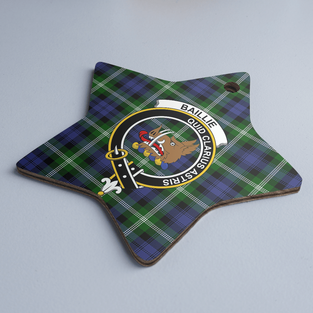 Clan Baillie Modern Tartan Crest Star Ceramic Ornament CR44 Baillie Modern Tartan Tartan Christmas   