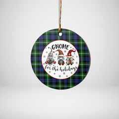 Clan Baillie Modern Tartan Gnome Round Ceramic Ornament AG42 Baillie Modern Tartan Tartan Christmas   
