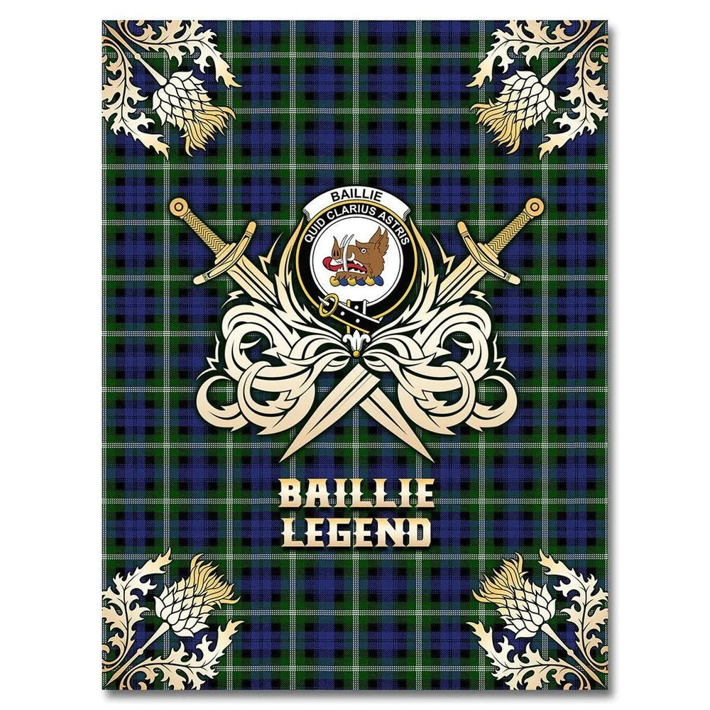 Clan Baillie Modern Tartan Gold Courage Symbol Blanket OB58 Clan Baillie Tartan Today   