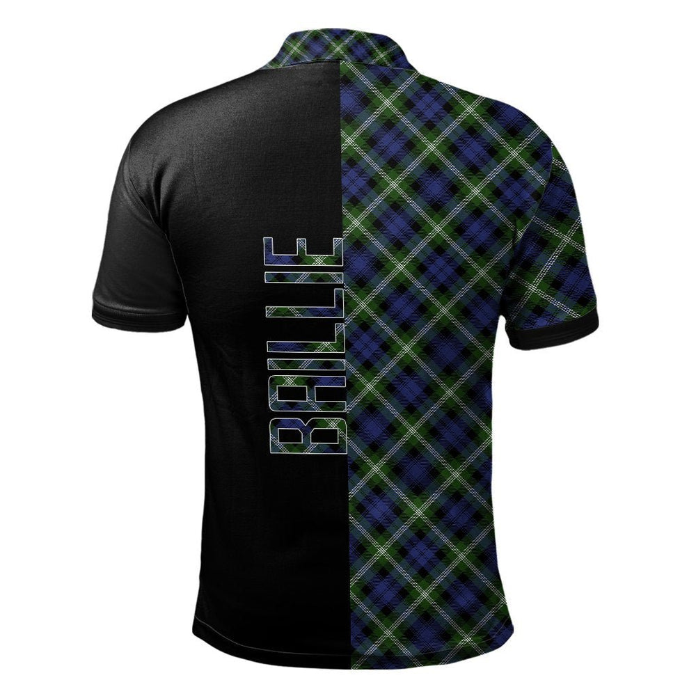 Clan Baillie Modern Tartan Polo Shirt Half of Me - Cross Style UA68 Baillie Modern Tartan Tartan Polo   