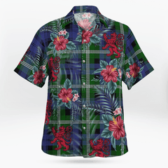 Clan Baillie Modern Tartan Scottish Lion Hawaiian Shirt VO35 Baillie Modern Tartan Tartan Hawaii Shirt   