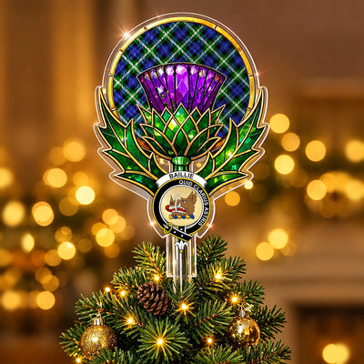 Clan Baillie Modern Tartan Thistle Christmas Tree Topper