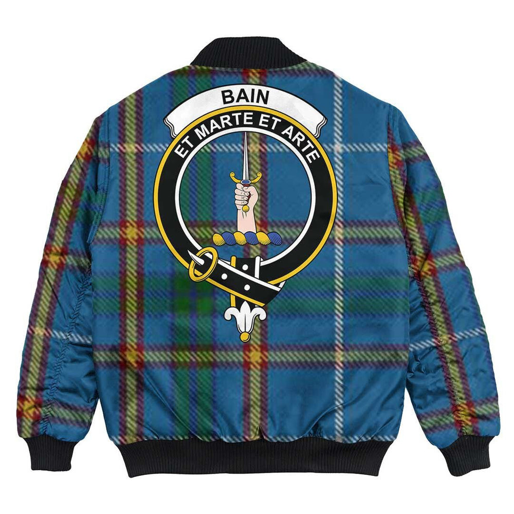 Clan Bain Tartan Crest Bomber Jacket QL56 Bain Tartan Tartan Bomber Jacket   