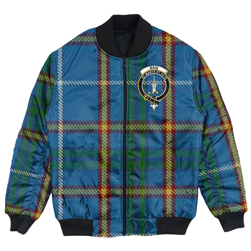 Clan Bain Tartan Crest Bomber Jacket QL56 Bain Tartan Tartan Bomber Jacket   