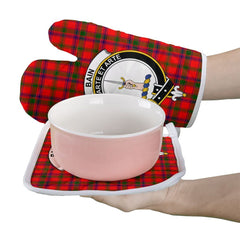 Clan Bain Tartan Crest Oven Mitt And Pot Holder (2 Oven Mitts + 1 Pot Holder) CS20 Clan Bain Tartan Today   