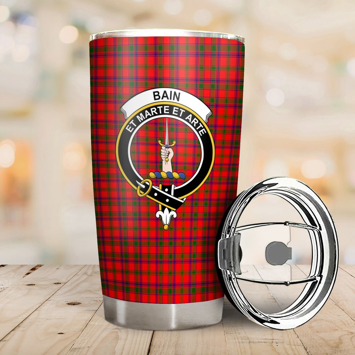 Clan Bain Tartan Crest Tumbler AT95 Clan Bain Tartan Today   