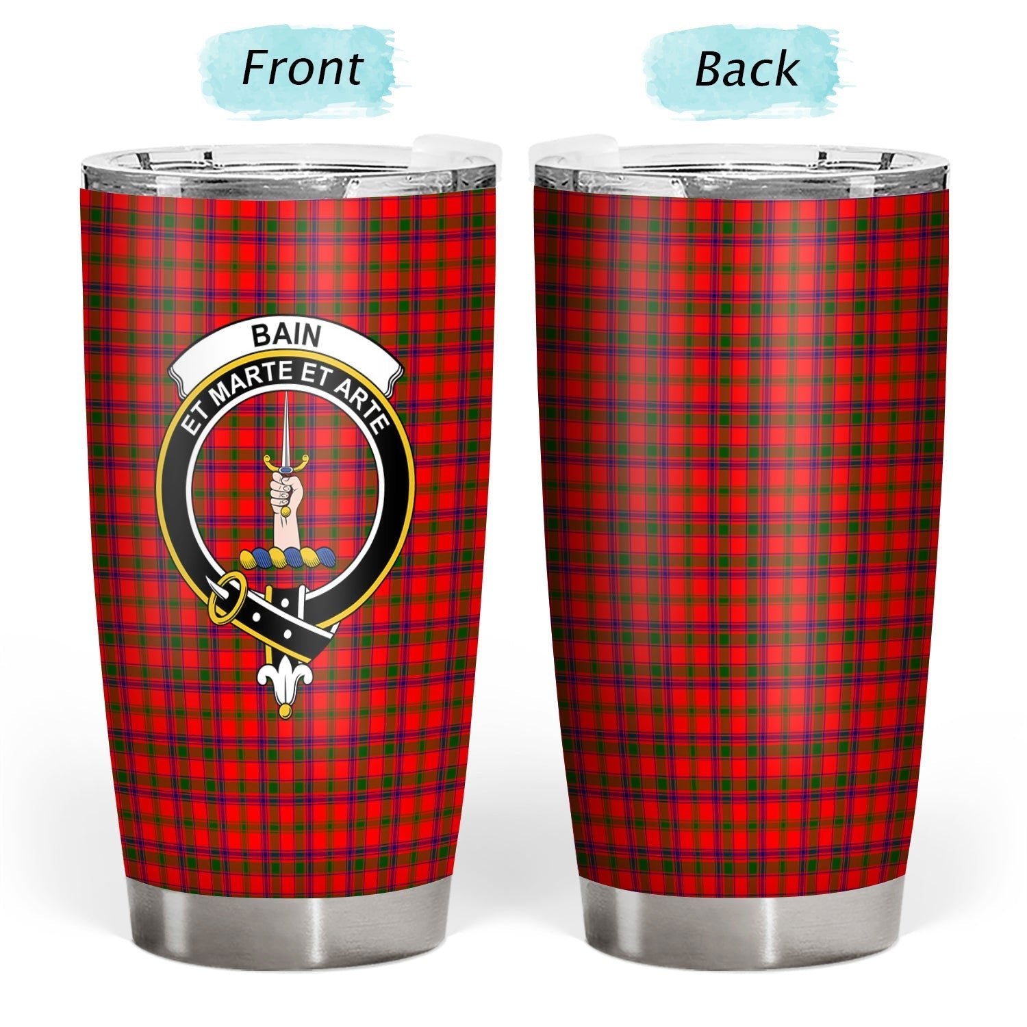Clan Bain Tartan Crest Tumbler AT95 Clan Bain Tartan Today   