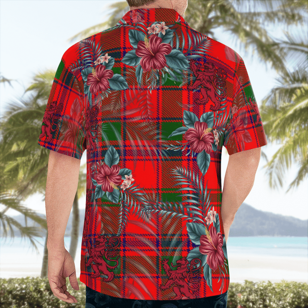 Clan Bain Tartan Scottish Lion Hawaiian Shirt TZ19 Bain Tartan Tartan Hawaii Shirt   