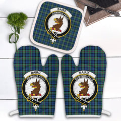 Clan Baird Ancient Tartan Crest Oven Mitt And Pot Holder (2 Oven Mitts + 1 Pot Holder) IN59 Clan Baird Tartan Today   