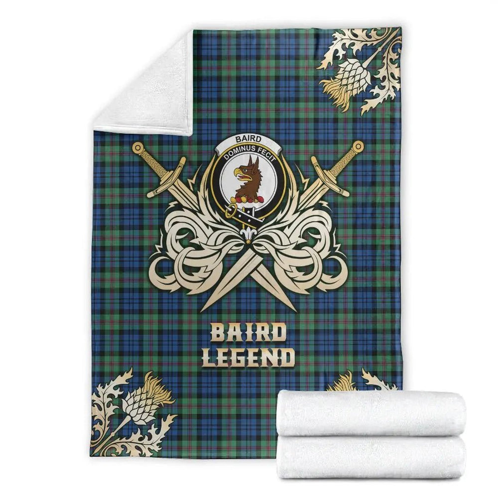 Clan Baird Ancient Tartan Gold Courage Symbol Blanket KZ13 Clan Baird Tartan Today   