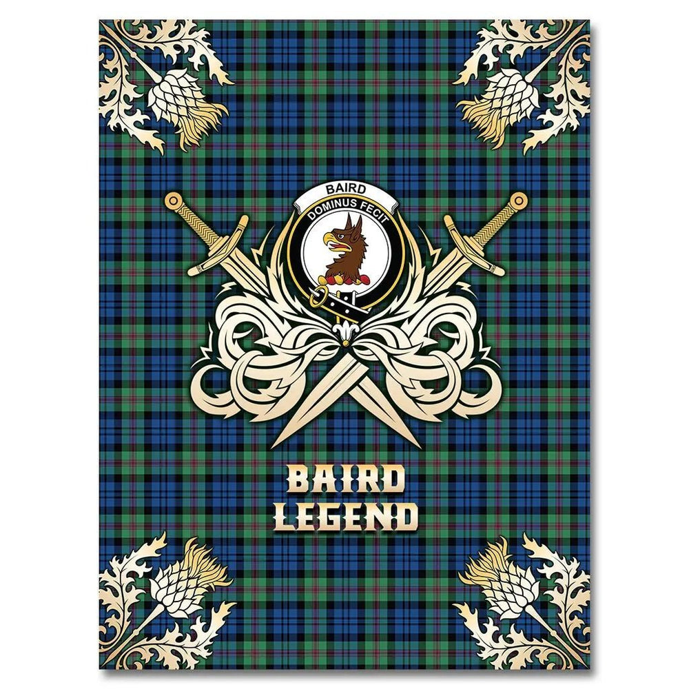 Clan Baird Ancient Tartan Gold Courage Symbol Blanket KZ13 Clan Baird Tartan Today   